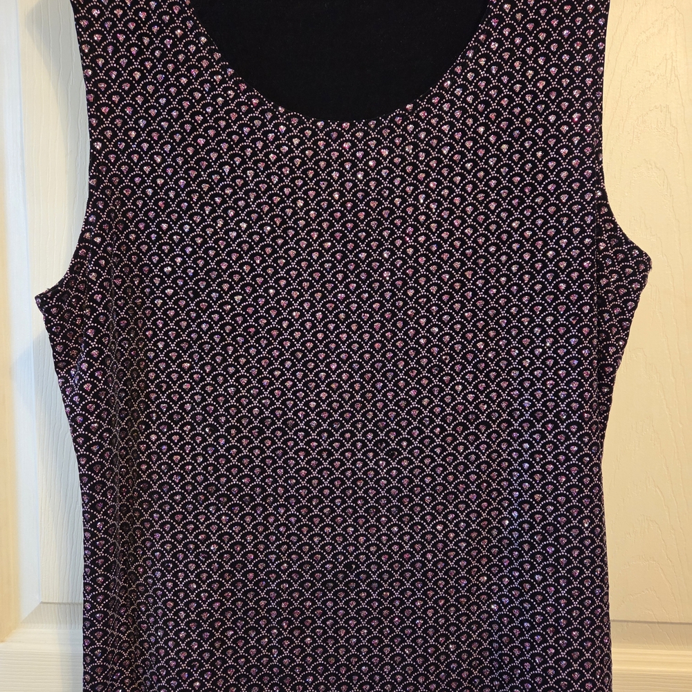 Chic Black and Pink Women's Tank Top! Date Night Or Party Ready